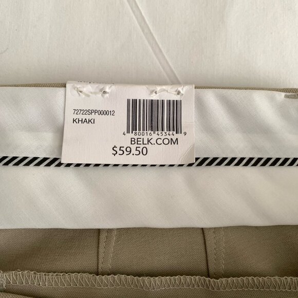 Crown & Ivy Petite Pants Cary Style Straight Ankle Stretch Khaki Size 12P NWT - Picture 3 of 9